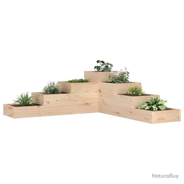 Jardini�re de jardin � 4 niveaux 106 x 104,5 x 36 cm Bois de pin massif