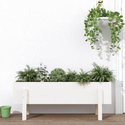 Lit sur&eacute;lev&eacute; de jardin blanc 101x30x38 cm bois de pin massif