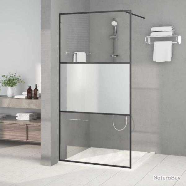 Paroi de douche Noir 100x195 cm Verre ESG demi-d�poli