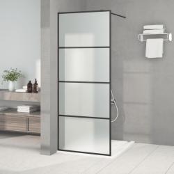 Paroi de douche Noir 80x195 cm Verre ESG d&eacute;poli