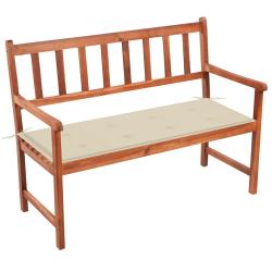 Banc de jardin avec coussin 120 cm Bois d'acacia massif