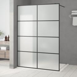 Paroi de douche Noir 140x195 cm Verre ESG d&eacute;poli