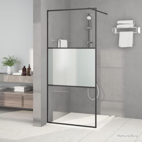 Paroi de douche Noir 90x195 cm Verre ESG demi-d�poli