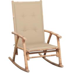 Chaise &agrave; bascule avec coussin bambou