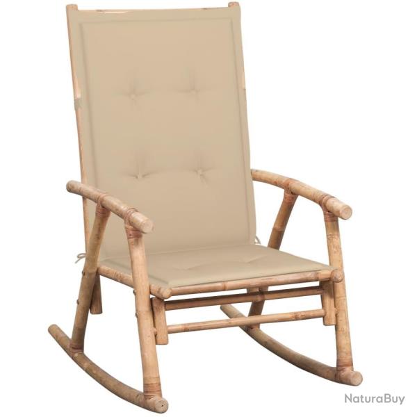 Chaise � bascule avec coussin bambou