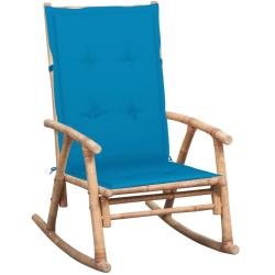 Chaise &agrave; bascule avec coussin Bambou