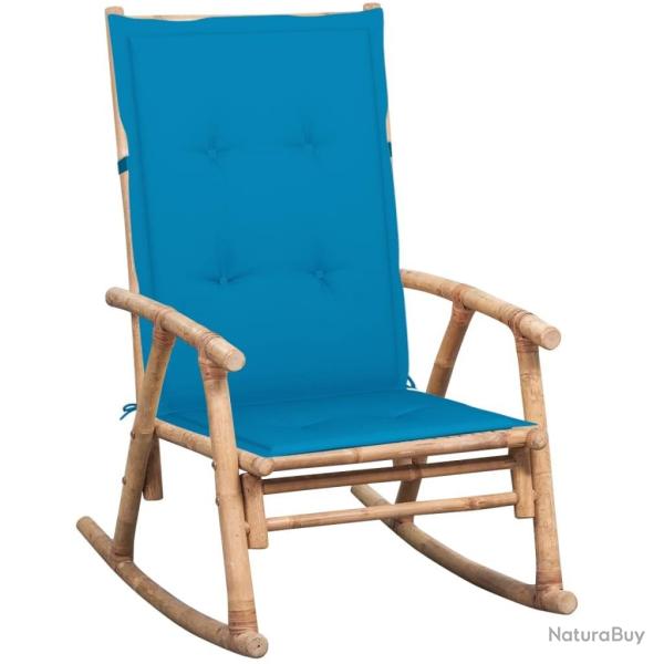 Chaise � bascule avec coussin Bambou