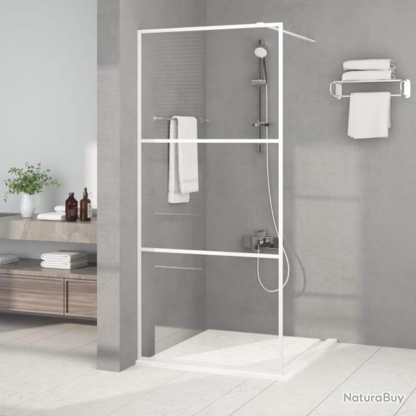 Paroi de douche Blanc 90x195 cm Verre ESG transparent