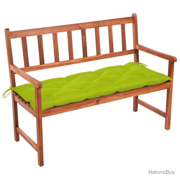 Banc de jardin avec coussin 120 cm Bois d'acacia massif
