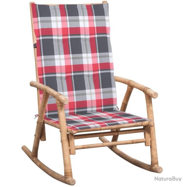 Chaise � bascule avec coussin Bambou