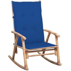 Chaise &agrave; bascule avec coussin Bambou