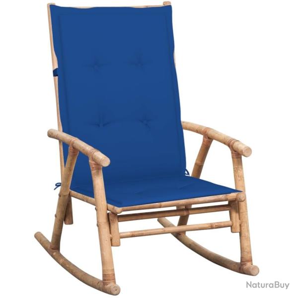 Chaise � bascule avec coussin Bambou