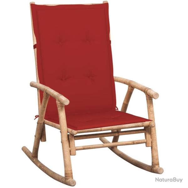 Chaise � bascule avec coussin Bambou