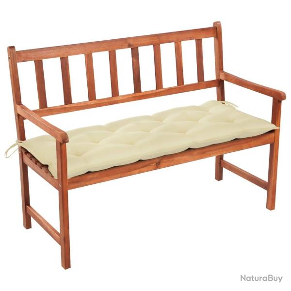 Banc de jardin avec coussin 120 cm Bois d'acacia massif