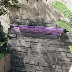 D&eacute;versoir pour cascade avec LED RVB Inox 108 cm