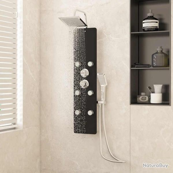 Panneau de douche Verre 25x47,5x130 cm Noir