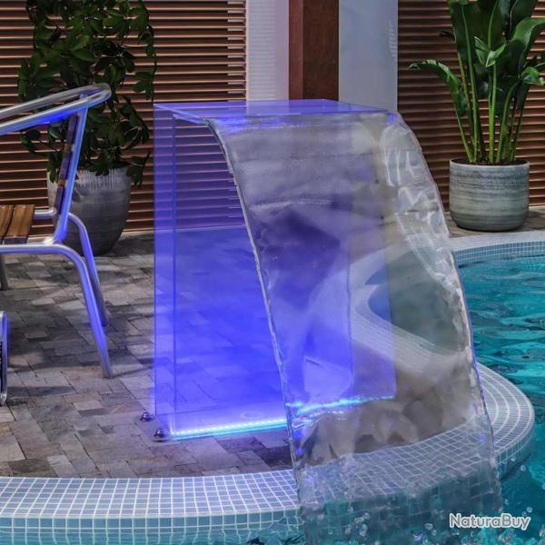 Fontaine de piscine avec LED RVB Acrylique 51 cm