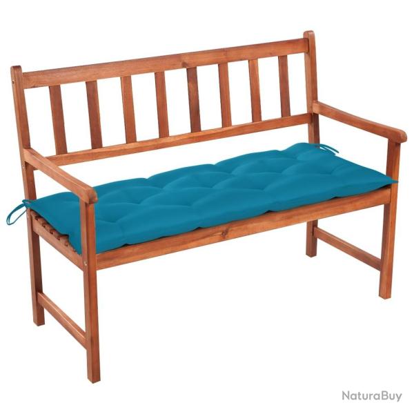 Banc de jardin avec coussin 120 cm Bois d'acacia massif