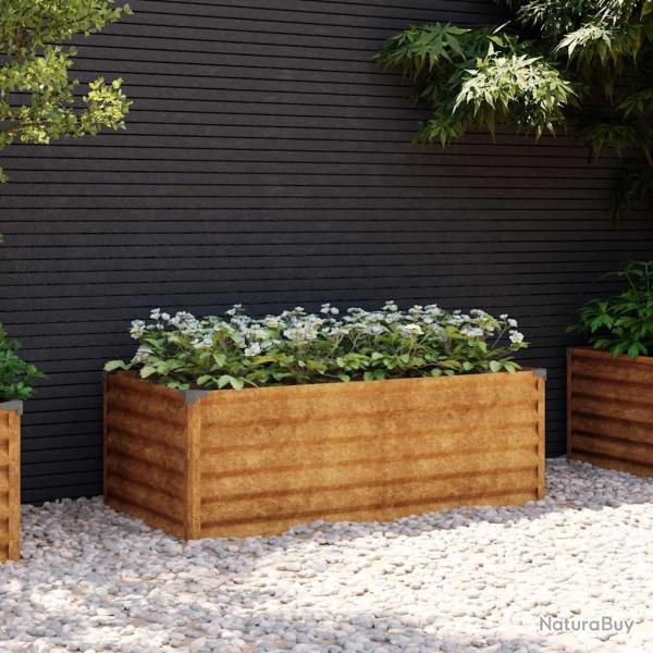 Jardini�re sur�lev�e 100x50x36 cm Acier Corten