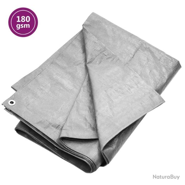 B�che 180 g/m� 8x8 m Gris PEHD