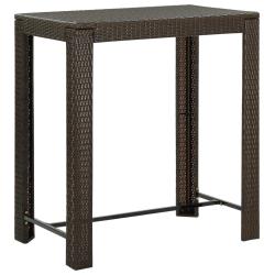 Table de bar de jardin Marron 100x60,5x110,5 cm R&eacute;sine tress&eacute;e