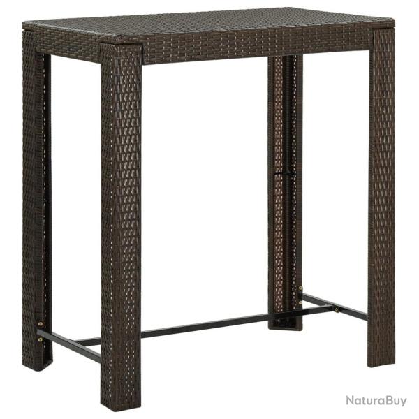 Table de bar de jardin Marron 100x60,5x110,5 cm R�sine tress�e