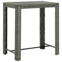 Table de bar de jardin Gris 100x60,5x110,5 cm R&eacute;sine tress&eacute;e