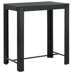 Table de bar de jardin Noir 100x60,5x110,5 cm R&eacute;sine tress&eacute;e