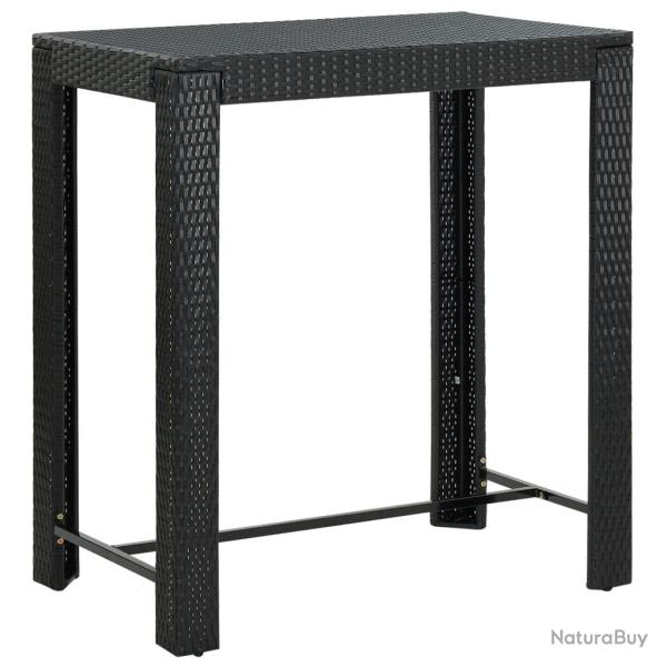 Table de bar de jardin Noir 100x60,5x110,5 cm R�sine tress�e
