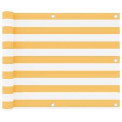 &Eacute;cran de balcon Blanc et jaune 75x500 cm Tissu Oxford