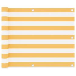 &Eacute;cran de balcon Blanc et jaune 75x600 cm Tissu Oxford