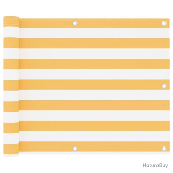 �cran de balcon Blanc et jaune 75x600 cm Tissu Oxford