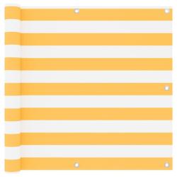 &Eacute;cran de balcon Blanc et jaune 90x300 cm Tissu Oxford