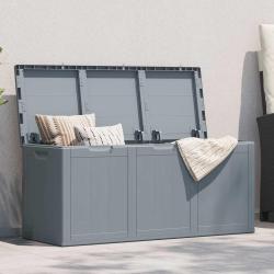 Bo&icirc;te de rangement de jardin 270 L Gris PP aspect bois