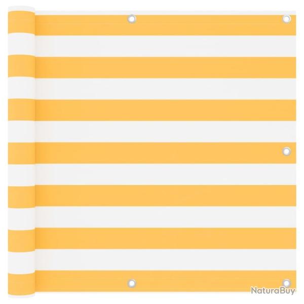 �cran de balcon Blanc et jaune 90x500 cm Tissu Oxford