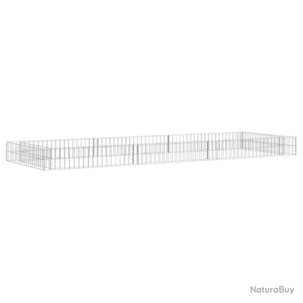 Lit sur�lev� � gabion Acier galvanis� 300x100x20 cm