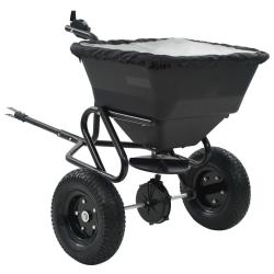 Distributeur de sel remorqu&eacute; PVC et acier 125 x 74 x 79 cm 45 L