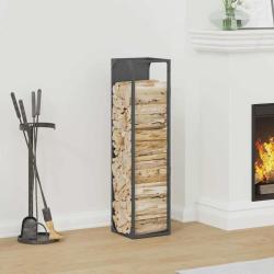 Portant de bois chauffage anthracite 25x25x100 cm