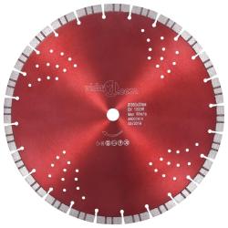 Disque de coupe diamant&eacute; avec turbo et trous Acier 350 mm