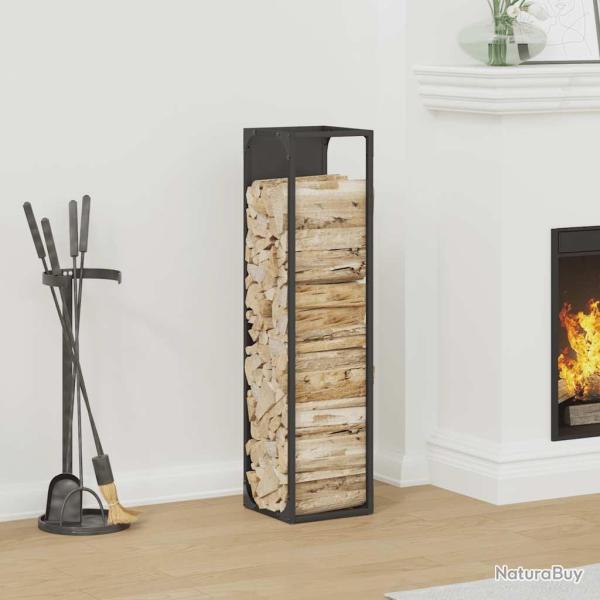 Portant de bois chauffage noir 25x25x100 cm