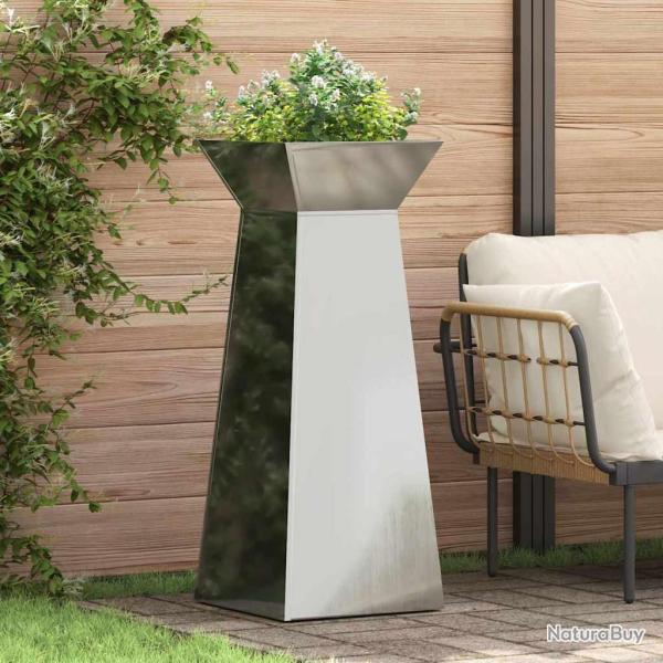Jardini�re � pilier Argent 40 x 40 x 100 cm
