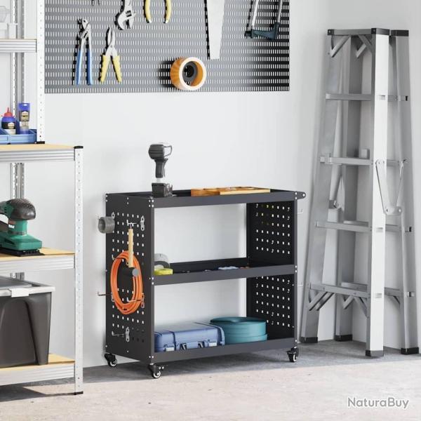 Chariot � outils avec �tag�re Anthracite 75 x 35 x 73 cm