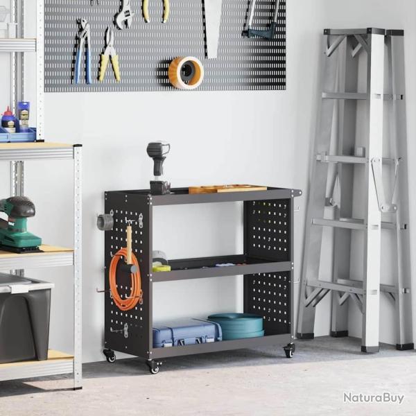 Chariot � outils Noir 75 x 35 x 73 cm Acier lamin� � froid