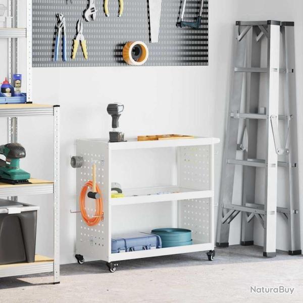 Chariot � outils Blanc 75 x 35 x 73 cm Acier lamin� � froid
