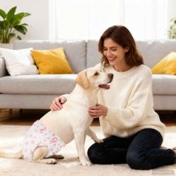 Couche jetable pour chienne 30 pcs Blanc L