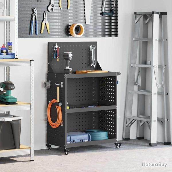 Chariot � outils Noir 65 x 35 x 111 cm Acier lamin� � froid