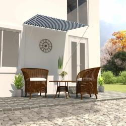 Auvent r&eacute;tractable 150x150 cm Bleu et blanc