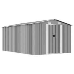 Abri de jardin 257x392x181 cm M&eacute;tal Gris