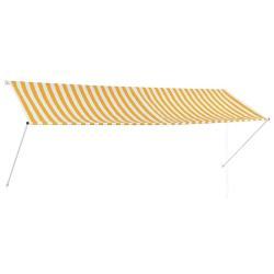 Auvent r&eacute;tractable 350x150 cm Jaune et blanc