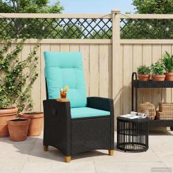 Chaise inclinable avec plateau &agrave; th&eacute; 62 x 64 x 112 cm polyrotin